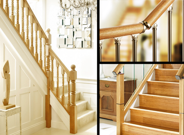 Three Richard Burbidge oak staircase types