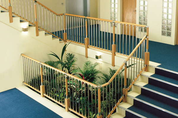 Fusion commercial staircase in apartment building