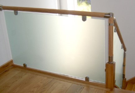 Finished Stairs with Fusion Glass Panels Image © Copyright 2014 Richard Burbidge, Used with permission Finished stairs with Fusion Glass panels, stairs, interior decor, Richard Burbidge, Fusion
