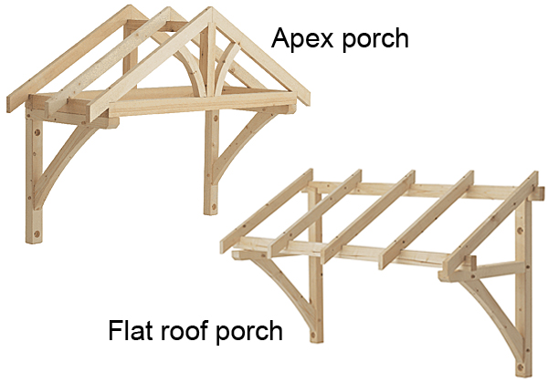 Apex and flat roof porch frames