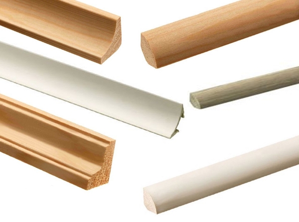 Scotia mould and quadrant bead for covering expansion gaps between walls and floors