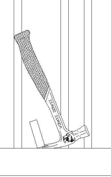 Removing stub with claw hammer Removing the stub with a claw hammer