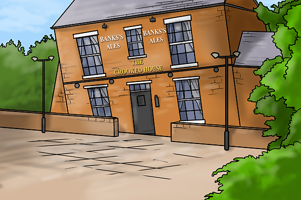 Wonkee Crooked House Wonkee buildings, The Crooked House Pub, Dudley.