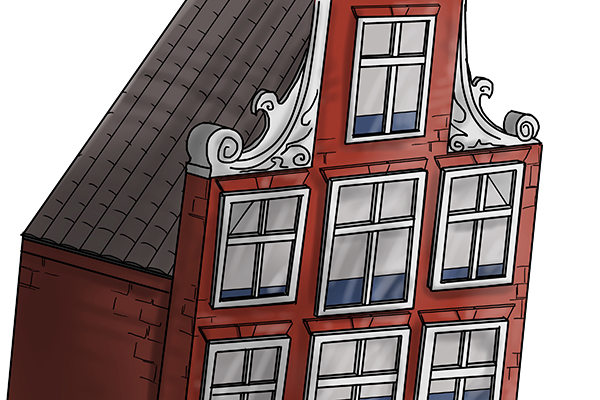 Wonkee Amsterdam 2 Wonkee Buildings - Buildings in Amsterdam often lean slightly forward.